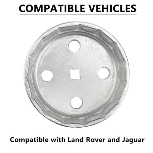 Heavy Duty 90.2mm 15Flutes Oil Filter Wrench Compatible with Land Rover and Jaguar - Fits 3.0L & 5.0L Gas Engines