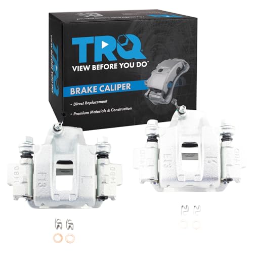 TRQ Rear Brake Caliper Set 2 Piece Zinc Coated Brackets Hardware - color: Replacement, size: CLA31947
