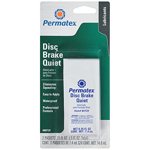 Permatex 80729 Disc Brake Quiet, Two .25 oz Pouches - size: Pack of 1, style: 0.25 oz.
