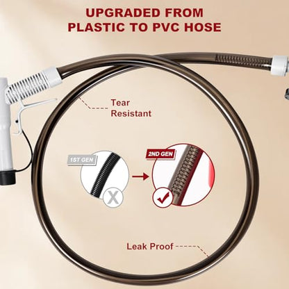 anngrowy Upgraded Cordless Fuel Transfer Pump Battery Powered or USB, Patented Adapter Fits Virtually All Cans, Gas Transfer Pump with Auto-Stop, 3.2 GPM, 51" Hose, Liquid Transfer Pump (Auto-stop) - style: Upgraded Auto-stop