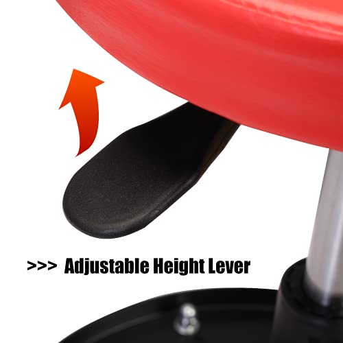 Big RED Pneumatic Rolling Mechanic Stool, Low Profile - style: 6201
