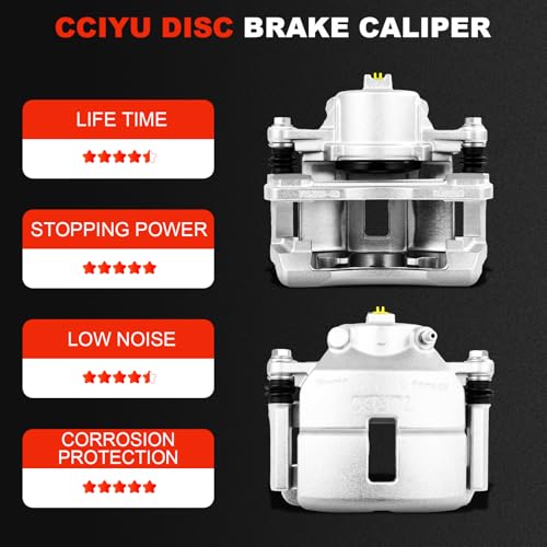 cciyu Front Left & Right Brake Calipers With Bracket 18-B4882 18-B4883 - size: Front[18-B4882+18-B4883]