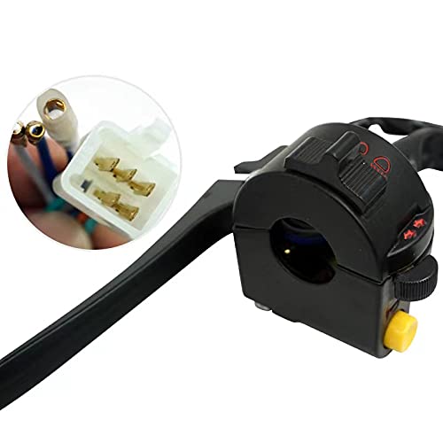7/8" 22mm ATV Motorcycle Handlebar Control Switches with Brake Clutch Master Cylinder Left Right for Horn Button Turn Signal Electric Fog Lamp Light Start Kill Warning Light Honda JH70 JH90 Black