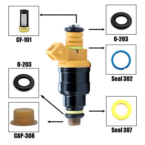 HiSport Fuel Injector Seal Kits Compatible with Ford Mercury Lincoln Jeep
