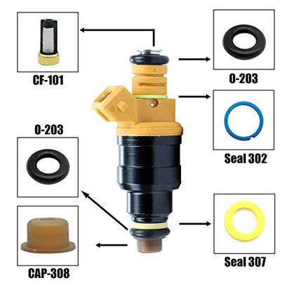 HiSport Fuel Injector Seal Kits Compatible with Ford Mercury Lincoln Jeep