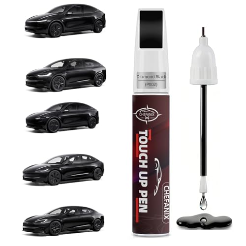 Touch Up Paint Pen for Tesla Model 3/Y/S/X (Diamond Black(PX02))–Exact Color Match Car Paint Scratch Repair, 2-in-1 Brush & Pen, DIY Chip & Scratch Fix,Automotive Scratch Repair Pen - color: Diamond Black(PX02)