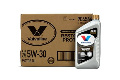 Valvoline Restore & Protect Full Synthetic 5W-30 Motor Oil 1 QT, Case of 6 - size: 1 QT, Pack of 6, style: Restore & Protect