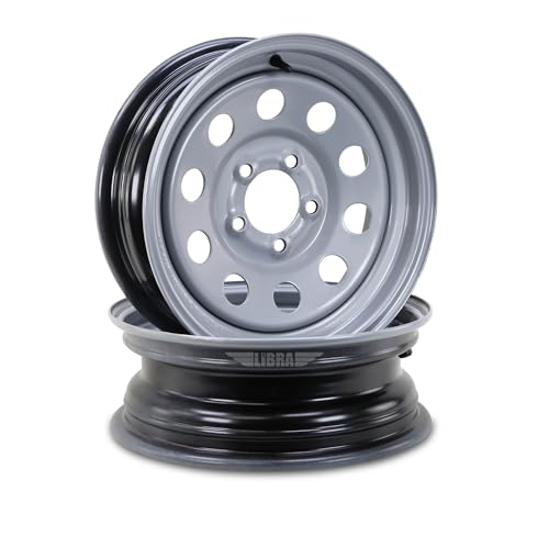 ROCKMAN Trailer Tire Wheel ST175/80R13 6-Ply C 91M 5X4.5 Silver Mod Rim,Pk2 - size: ST175/80R13 /5x4.5