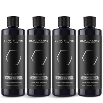 Blackline Blackout Trim & Tire Dressing 16oz - No Sling Tire Shine - 4 Pack - size: Pack of 4