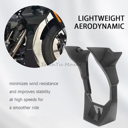 Motorcycle Fairing Chin Spoilers Cover Kit Fits for Harley Softail Low Rider FXLRST 2022-2024 and FXRST 2022,Fairing Support Side Panel (Unpainted Black) - color: Unpainted black