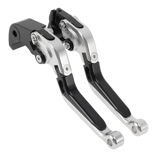 Short/Long Brake Clutch Levers for Kawasaki Ninja ZX6R 636 00-04 - color: Silver Tone Head Black Handle
