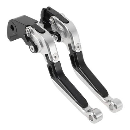 Short/Long Brake Clutch Levers for Kawasaki Ninja ZX6R 636 00-04 - color: Silver Tone Head Black Handle