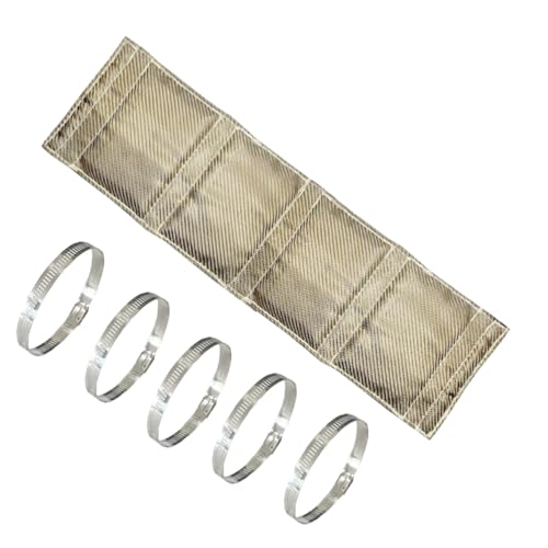 Titanium Pipe Heat Shield 6" x 24.4'' Exhaust Heat Shield Motorcycle Heat Guard Cover Wrap with 5 PCS Stainless Steel Clamps - size: 6'' x 24.4''