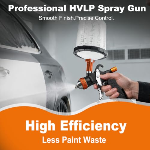 HVLP Air Spray Gun Dual-Cup Set, 1.4/1.7/2.0/2.5mm Nozzles, Professional-Grade Automotive Paint Spray Gun