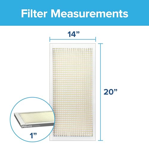 Filtrete 14x20x1 Air Filter, MERV 5, MPR 300, 6 HVAC Filters - size: 14x20x1
