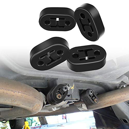 2 Hole Exhaust Hanger Bushing Muffler Upgrade EPDM Insulator Shock Absorbent Mount Bracket High-Density Hangers 12mm Hole (73mm x 47mm x 21mm) Universal Fit - Pack of 4 (Black) - color: BLACK