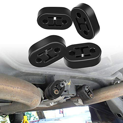2 Hole Exhaust Hanger Bushing Muffler Upgrade EPDM Insulator Shock Absorbent Mount Bracket High-Density Hangers 12mm Hole (73mm x 47mm x 21mm) Universal Fit - Pack of 4 (Black) - color: BLACK