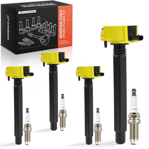 A-Premium Ignition Coil Pack and Iridium Spark Plugs - color: Yellow