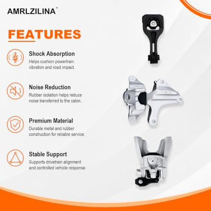Engine Motor and Transmission Mount Kit for Civic 2016-2021 - size: 2016-2018 Civic EX-T; 2016-2017 Turbo 1.5L