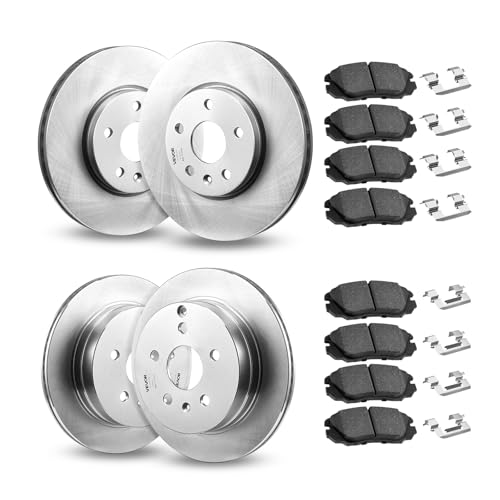 VEVOR Front and Rear Brake Kit Compatible with 2010-2017 Chevrolet Equinox, 2010-2017 GMC Terrain, Hollow Brake Rotors Ceramic Brake Pads Replacement Kit, 12.7 in Front Rotors, 12 in Rear Rotors - size: R-55174 + R-55178