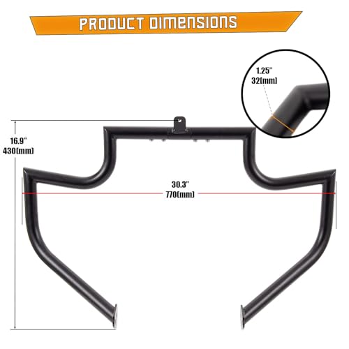 Kinglemc Crash Bar Engine Guard for Harley Davidson Touring(Black-B) - color: Black-B