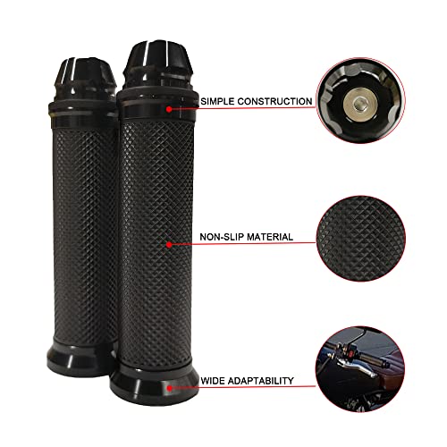 DREAMIZER Motorcycle Handle Grips Rubber Pedal Bike Scooter Handlebar Grips Modified Handlebar Throttle Turn Grip Settle - Black - color: Black