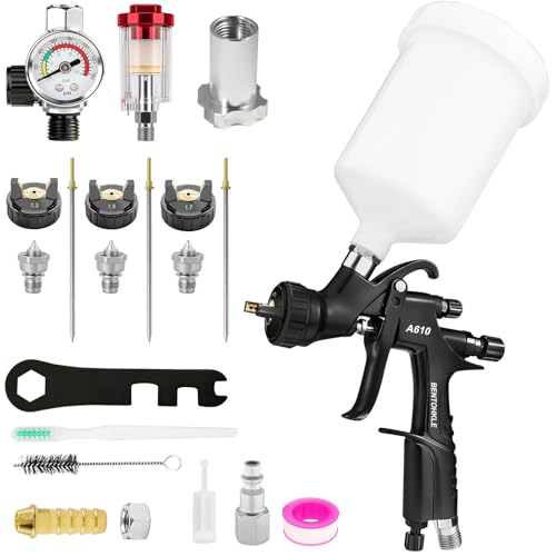 R500 LVLP Air Spray Gun Premium Kit, 3 Nozzles Set - size: 600 milliliters