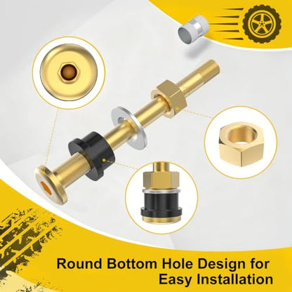 10 Piece TR572 Brass Valve Stems for Commercial Vehicles. Fits 0.748" Valve Hole Dia, Length 3.9'', Brass Colour - size: TR572 10pcs