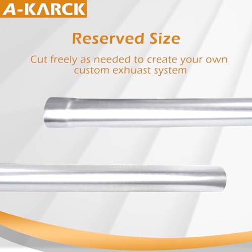 A-KARCK Straight Exhaust Pipe 2.5" OD, Stainless Steel 40" Long Mandrel Exhaust Tube - size: 2.5", style: 40 INCH