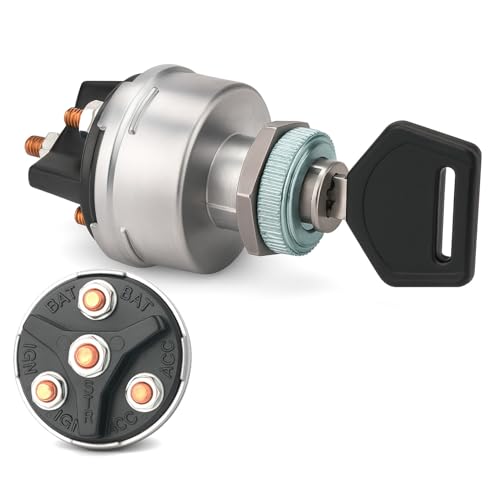 MGI SpeedWare 4-Position Universal Ignition Key Switch Acc/Off/IGN/Start
