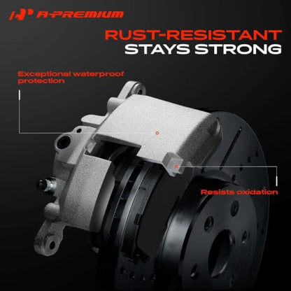 A-Premium Front Left and Right Side Disc Brake Caliper without Bracket - style: Front Passenger and Driver