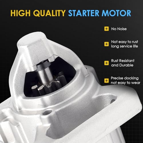 10910 New Starter Motor Replacement for 14-20 Chevrolet Silverado 1500 Suburban Tahoe, GMC Sierra 1500 Yukon Savana, Cadillac Escalade, Express Van 2500 3500 V6 V8 4.3L 5.3L 6.2L OE#: 12655055 - color: 10910