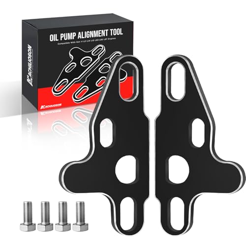 2Pcs Oil Pump Alignment Tool Kit, Billet Aluminum Cam Swap Guide Compatible with Gen V LT1 LT4 LT5 L83 L86 L87 Engines, Pump Brace Hold Down & Pickup Tube Installation Tool (Black)
