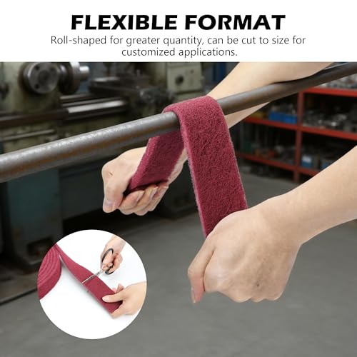 Maroon Scuff Pad Roll 2" x 30 ft - General Purpose Surface Prep for Auto Body, Woodworking & Paint - color: Maroon, style: 2 Inches * 30 Feet