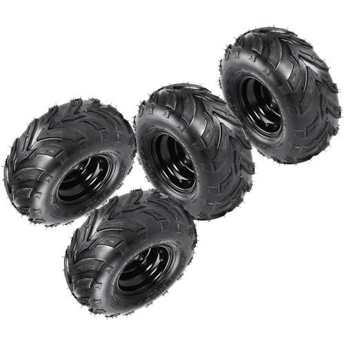 4 Pack 145x70-6 145/70-6 Tubeless Tires and Rims 6" ATV Go Kart Quad Wheels 3 Stud 78mm for 50cc 70cc 90cc 110cc 125cc TaoTao Coolster Kazuma Dune Buggy Mini Bike