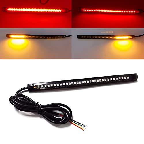 Motorcycle LED Turn Signal Tail Brake Stop Integrated Light 8" Rear LED Motorcycle Taillight License Plate Light Strip for Bike ATV SUV