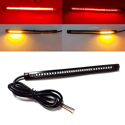 Motorcycle LED Turn Signal Tail Brake Stop Integrated Light 8" Rear LED Motorcycle Taillight License Plate Light Strip for Bike ATV SUV