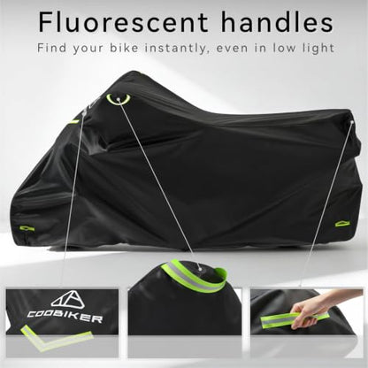 Motorcycle Cover Waterproof Outdoor All Season Protection - size: 96.5"