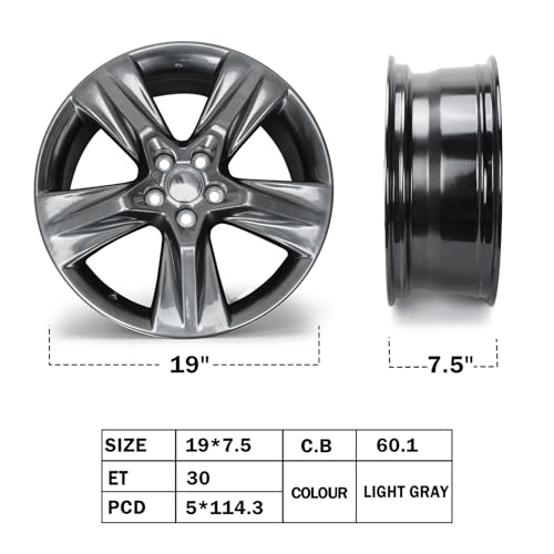 Replacement New 19'' x 7.5" Aluminum Alloy Wheel Rim Compatible with Toyota Hinghlander 2014-2019, Factory Replacement Rim, OE Direct Replacement - size: Fits 2014-2019 - 19'' x 7.5''