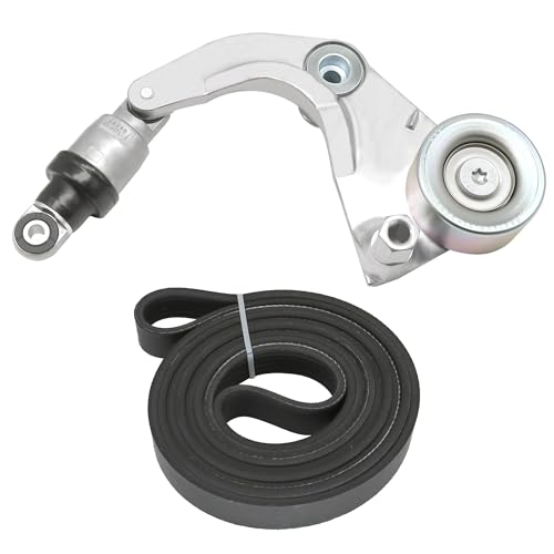 Drive Belt Tensioner Assembly with Pulley & Serpentine Compatible with Honda Civic 1.8L 2006 2007 2008 2009 2010 2011 Replace 31170-RWK-005