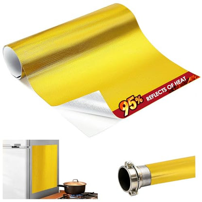 Adhesive Heat Shield Wrap for Automotive, 40 x 24 in, Gold - color: Gold, size: 40" x 24"