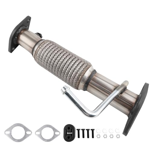 409 Stainless Steel Exhaust Front Flex Pipe Compatible with Soul 2014-2019 1.6L L4, Free Gaskets, Hanger and Bolt Kit included, Direct-Fit Replacement, Repklace OE: 302151, 52593 EPA - size: 2014-2019 Soul 1.6L L4