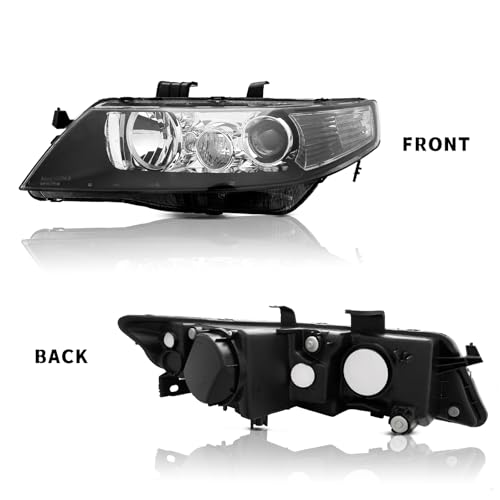 Headlights Assembly LH+RH Replacement for Acura TSX 2004-2005 - color: black