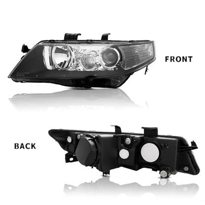 Headlights Assembly LH+RH Replacement for Acura TSX 2004-2005 - color: black