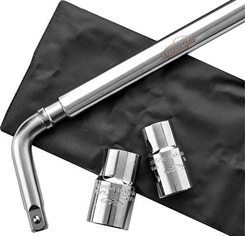 EPAuto Telescoping Lug Wrench, Wheel Wrench, CR-V Sockets (17/19, 21/22mm)