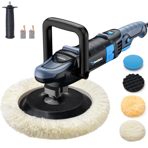Buffer Polisher 5INCH, 1200W Professional Precision Rotary Polisher with 11 Speed 450-1950RPM, Constant Speed and Power Improve Polishing Efficiency 60%, Buffer polisher for Car Detailing