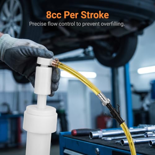 1 SET Car Transmission Fuel Pump Kit, 8cc Per Pump Stroke Oil Change Tool with 3rd Hand Adapter, Hand Push Transfer for Lower Unit Gear & Differential Oil, for Car Boat Motorcycle (White)
