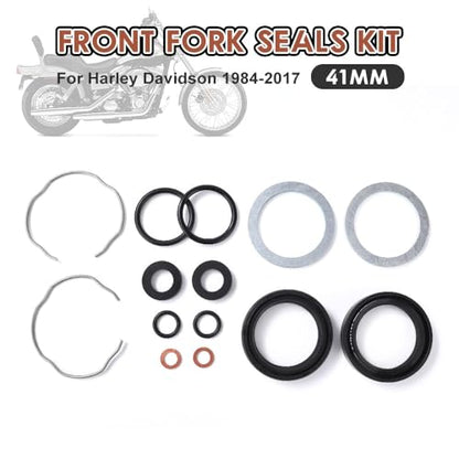 41mm Fork Seal Kit & Rebuild Replacement Kit for Harley Davidson 1984-2017,OEM Equivalent JGI-45849-84
