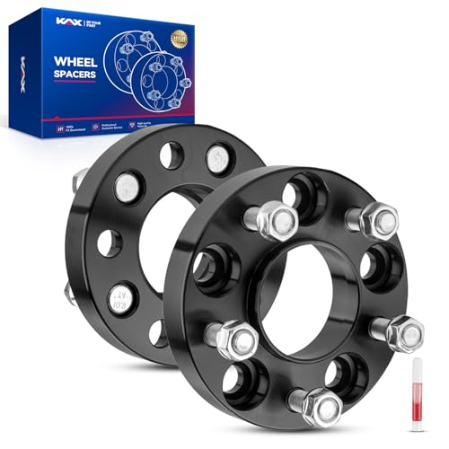 KAX 5x4.5 Hub-Centric Wheel Spacers 1 inch for Ford Ranger - color: Black, size: 5x4.5" -70.5mm- 1/2"x20- 1" thick