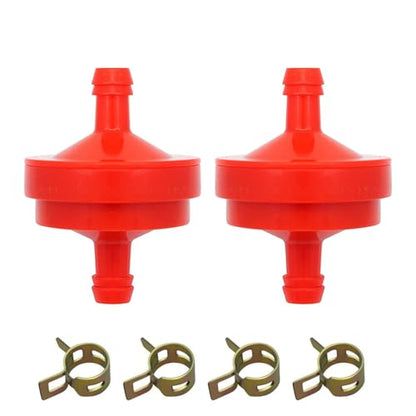 394358 AM38708 298090 Lawn Mower 1/4" Inline Gas Fuel Filter for B & S BS 394358S 5098K 7-6572 1/4" Inline Gas 75 Micron Assembly (2/Pack)
